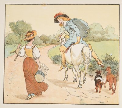 "Dois-je aller avec toi ma jolie fille?", de The Hey Diddle Diddle Picture Book, pub.1882 - Randolph Caldecott